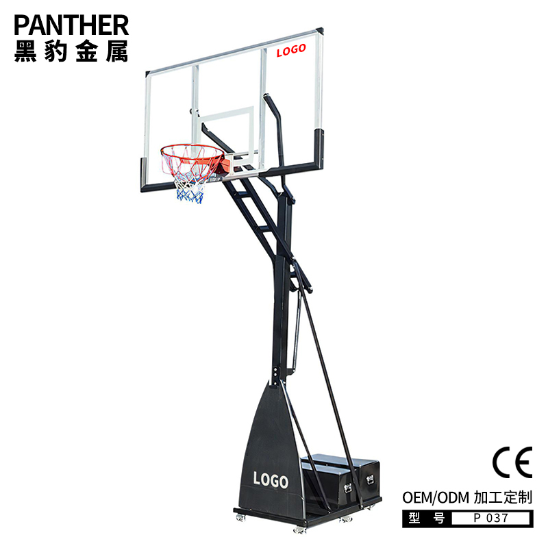 P037成人雙鐵箱可移動(dòng)升降式籃球架